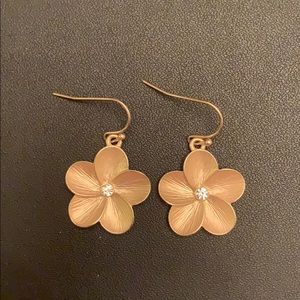 Gold-tone flower earrings